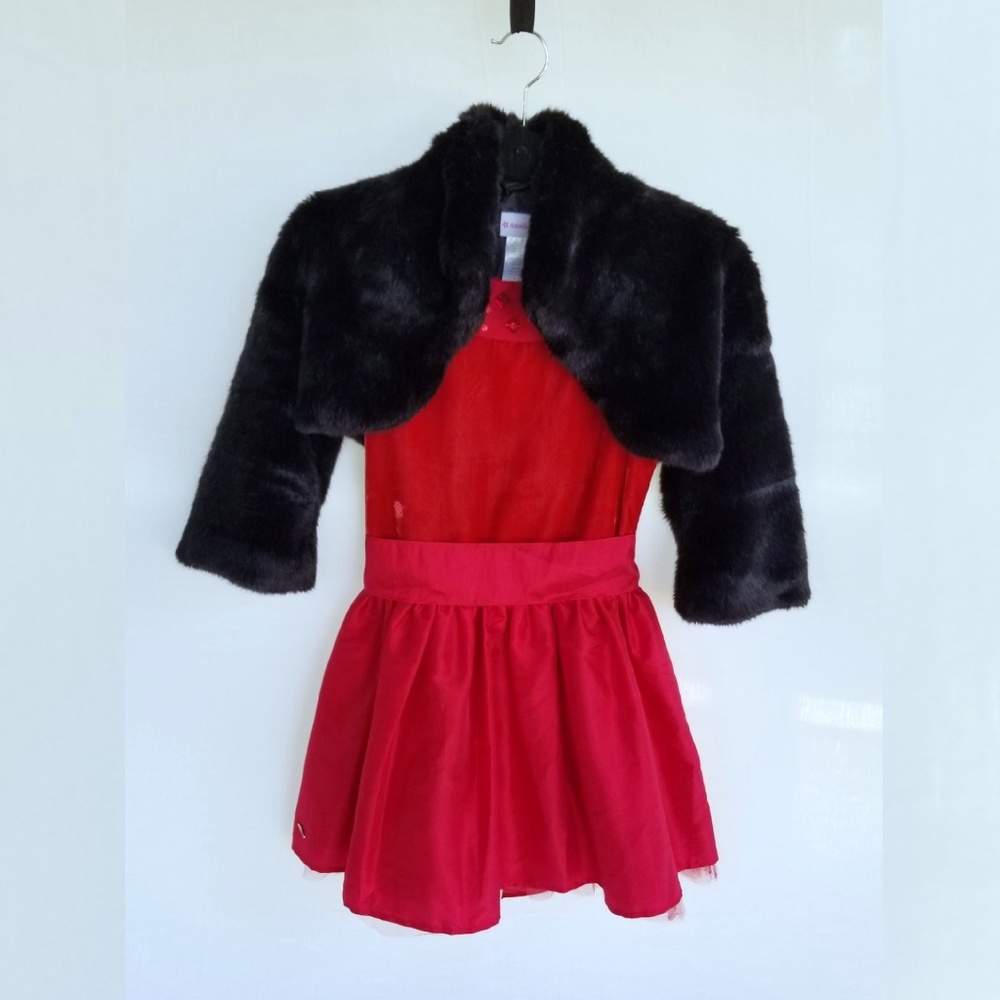 American Girl Black Faux-Fur Bolero